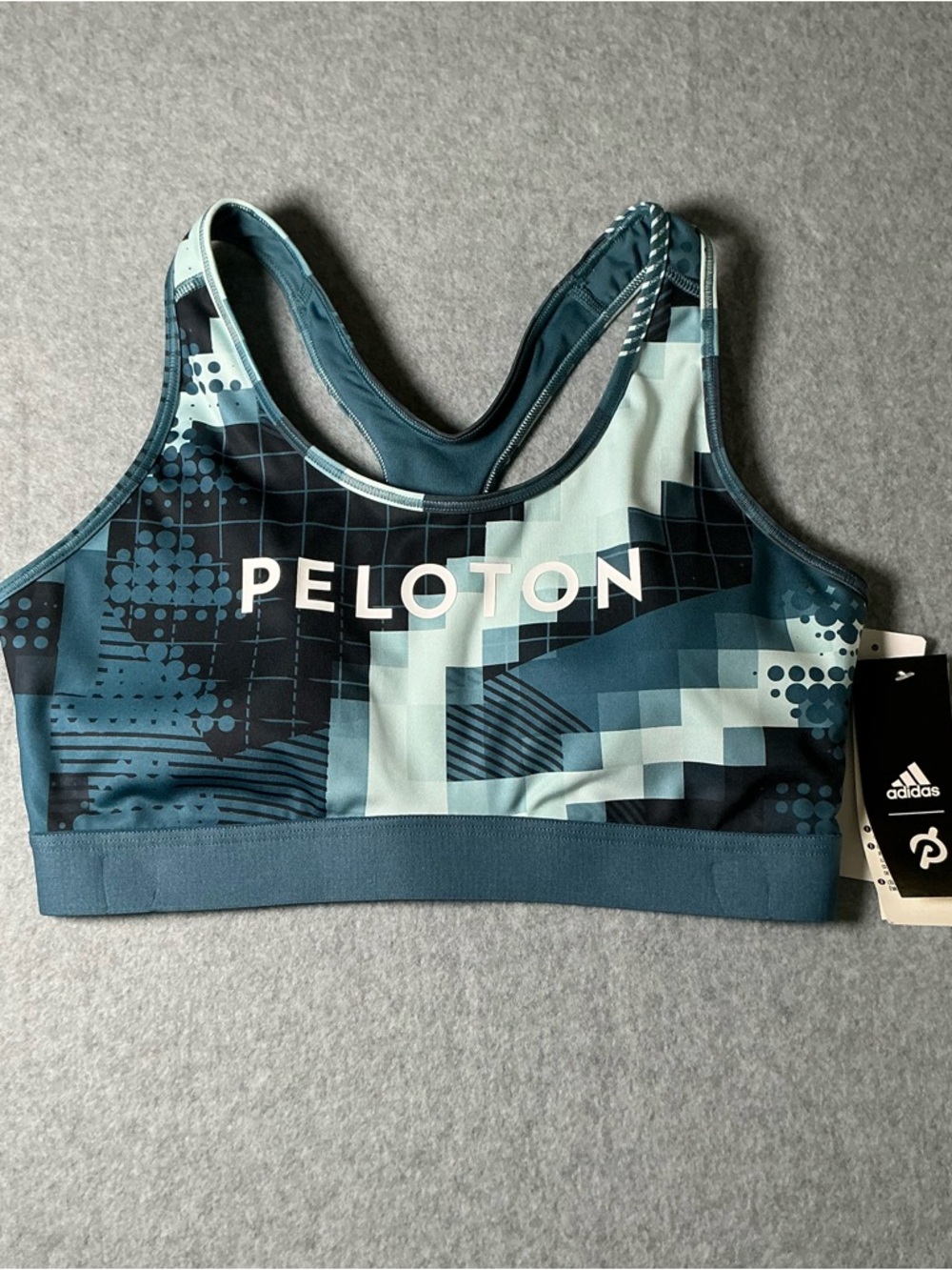adidas Teal Geometric Training Bra